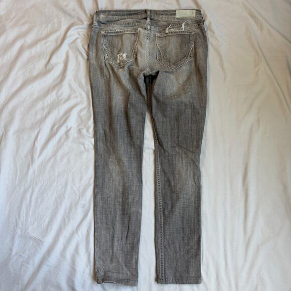 AllSaints Gray, Distressed, Woodvale Pipe Skinny Jeans- 28 - Picture 3 of 11